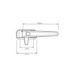 Window Handle Low Profile Right-Hand Sub Fix 80mm Black