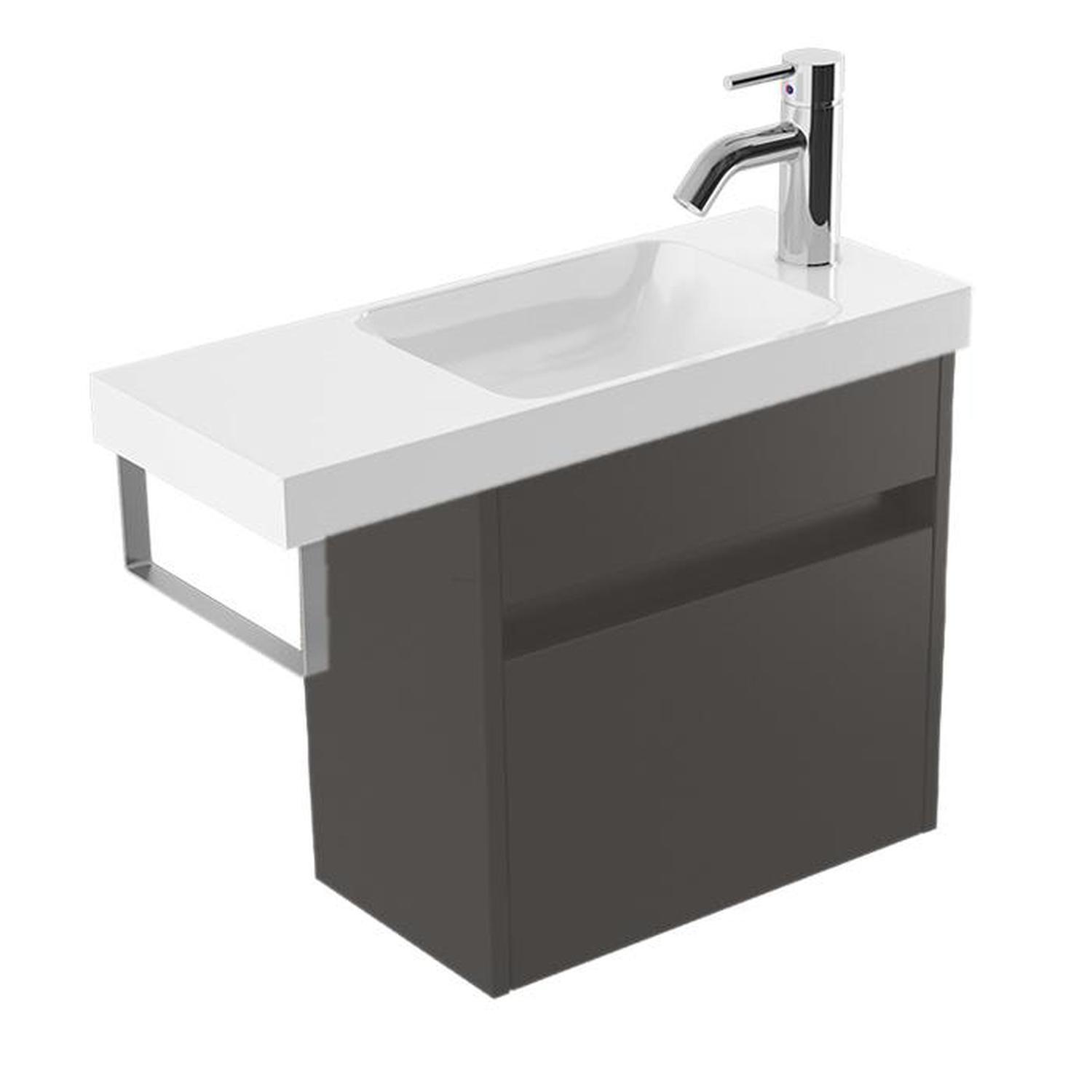 Wall Vanity 600mm Bullet Brushed Nickle Rail