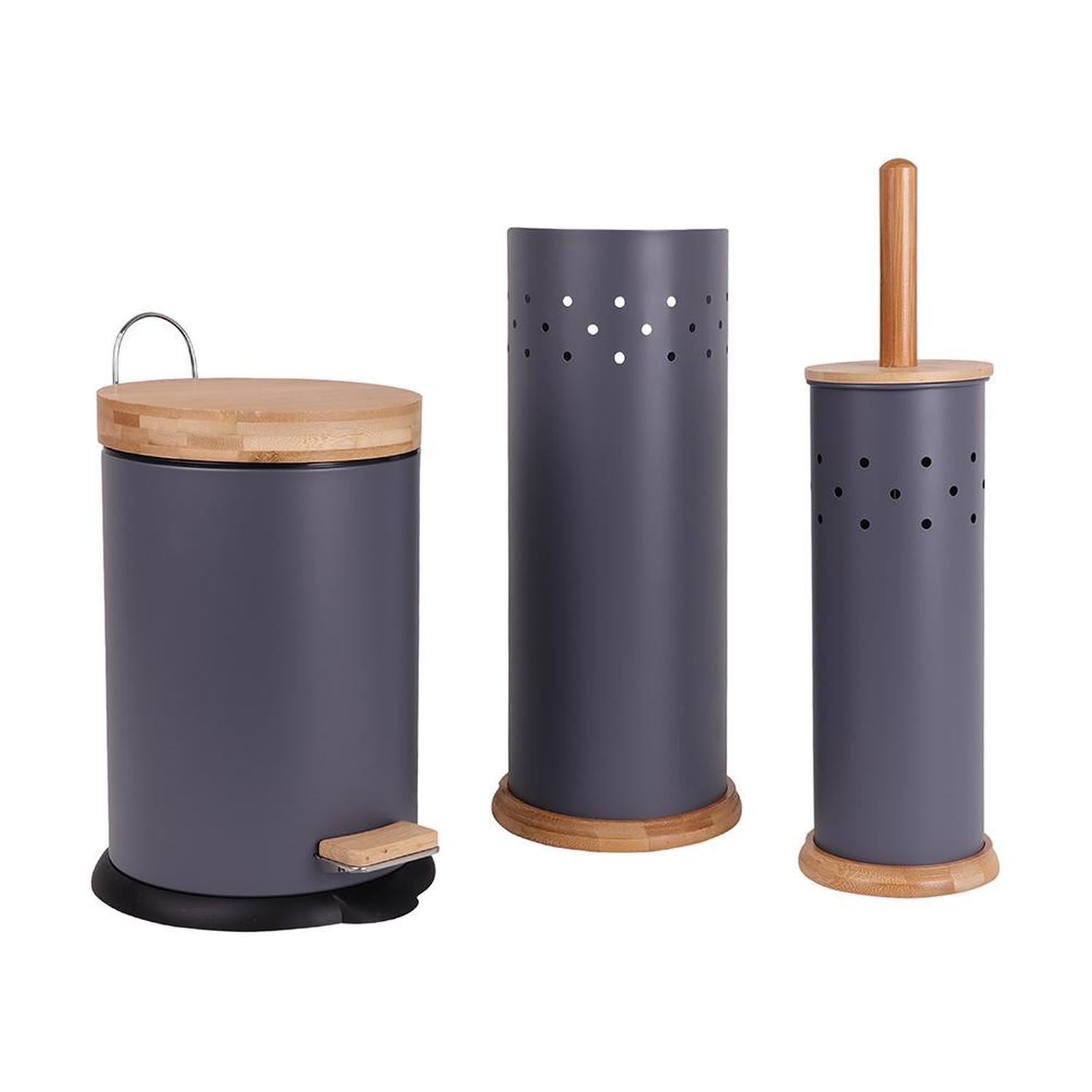 Bathroom Accessories  3 pack Charcoal