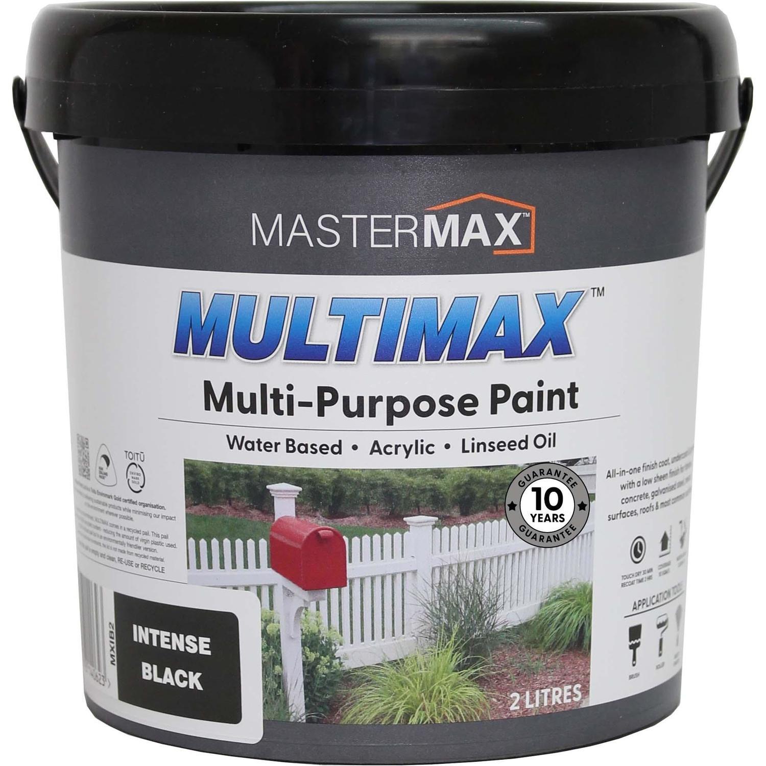Multi-Purpose Paint Water Based Acrylic and Linseed Oil 2L Intense Black