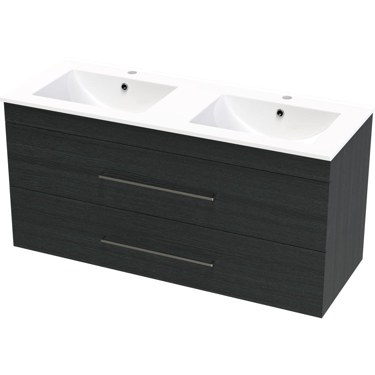 Cashmere Double Drawer Double Bowl Wall Hung Vanity