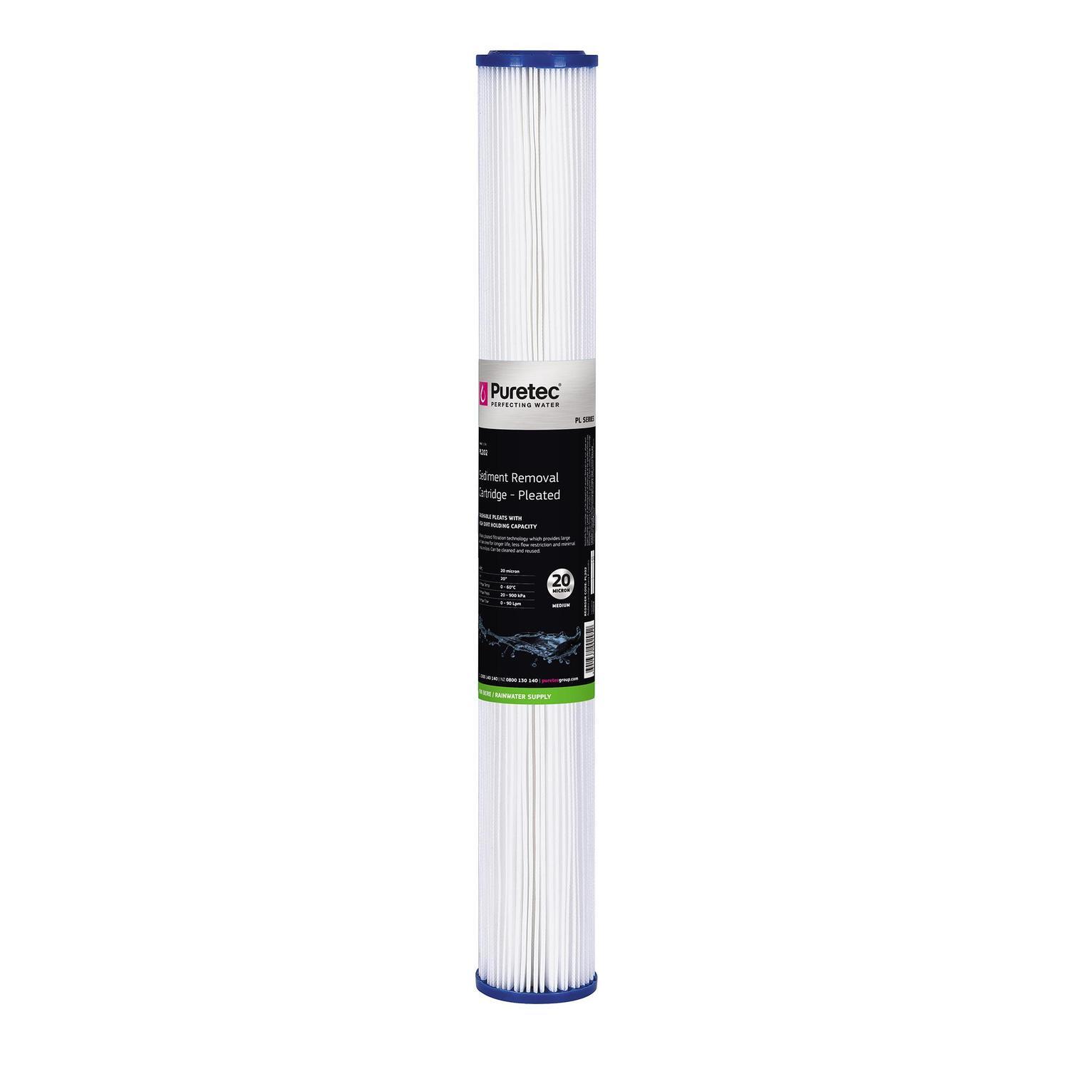Pleated PL202 Water Filter Cartridge 20 inch White