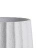 Ribbed Cement Drum Pot S White