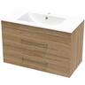 Cashmere Cashmere Double Drawer Wall Hung Vanity H: 592mm, W: 890mm, D: 445mm Baroque