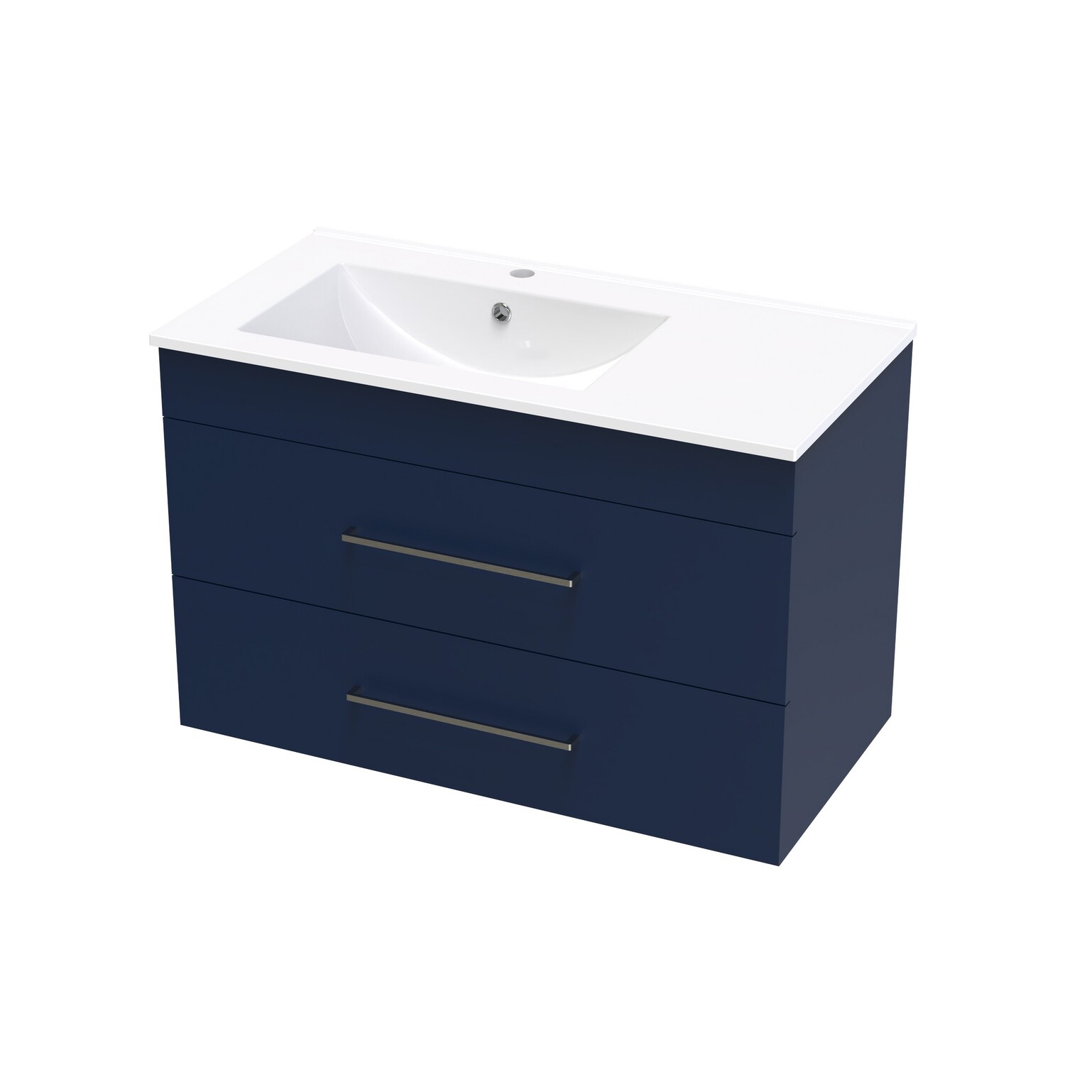 Cashmere Valley 900 Left Hand Bowl Double Drawer Wall Colour