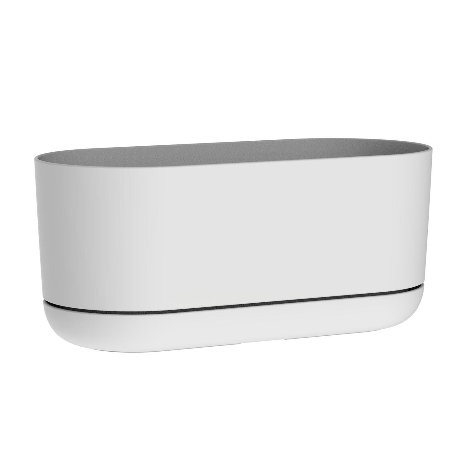 Recycled Plastic Long Planter 13cm White  White