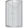 Curved Flat Wall Acrylic Shower 900 x 900 x 1895mm Matte Satin