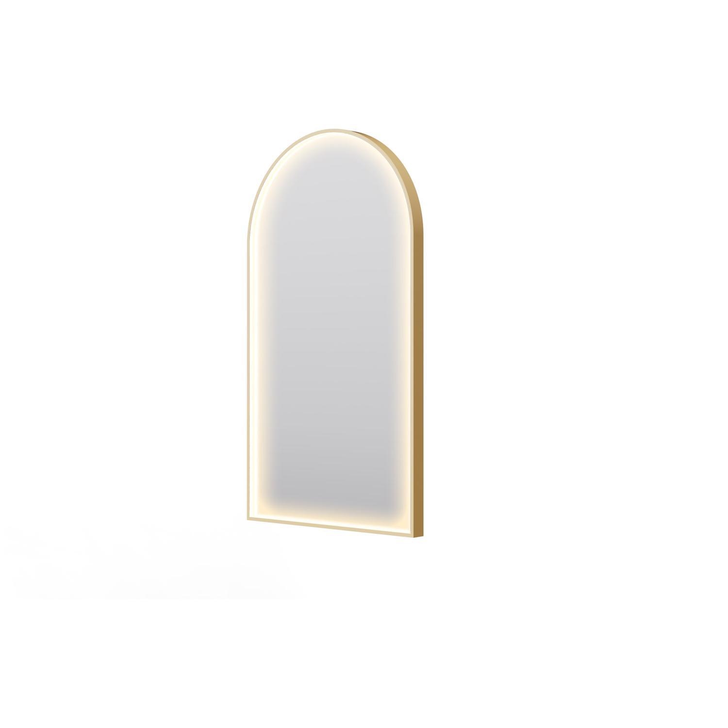 Eclipse LED Arch Mirror with Demister 900x500mm Gold