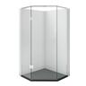 Solara 900 x 900mm Angle Front Black Tray, Liner and Chrome Hinged Screen Package