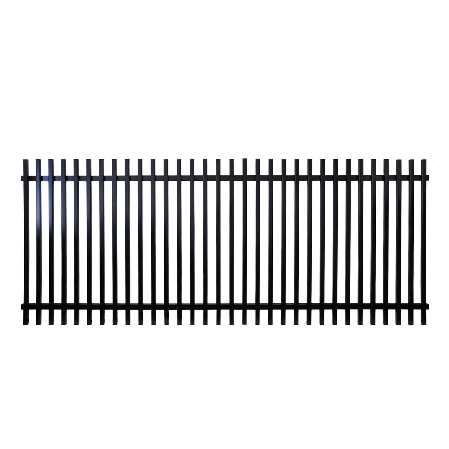 Aluminium Batten Fence Panel W:2400mm, H:1000mm, D:65mm Black