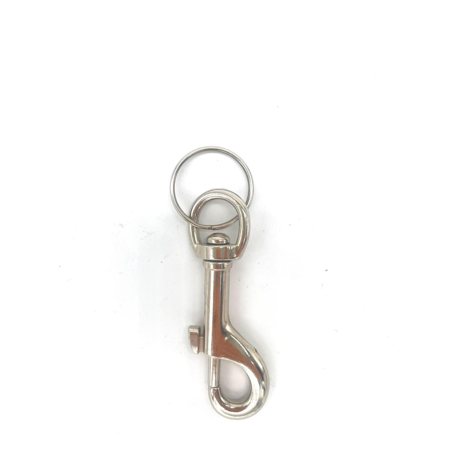 Swivel Snap Hook with Ring 10mm Nickel Plated