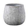 Round Cement Carve Pot M Grey
