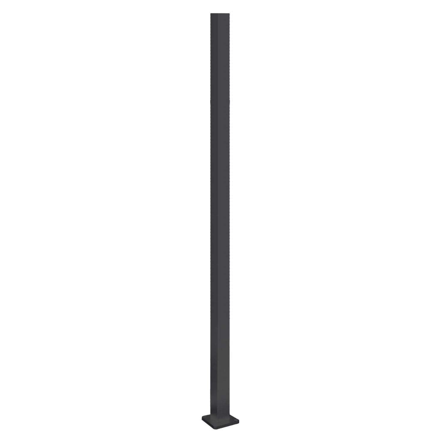 Aluminium Flanged Fence Post H: 1800mm, W:60mm, D:60mm Grey