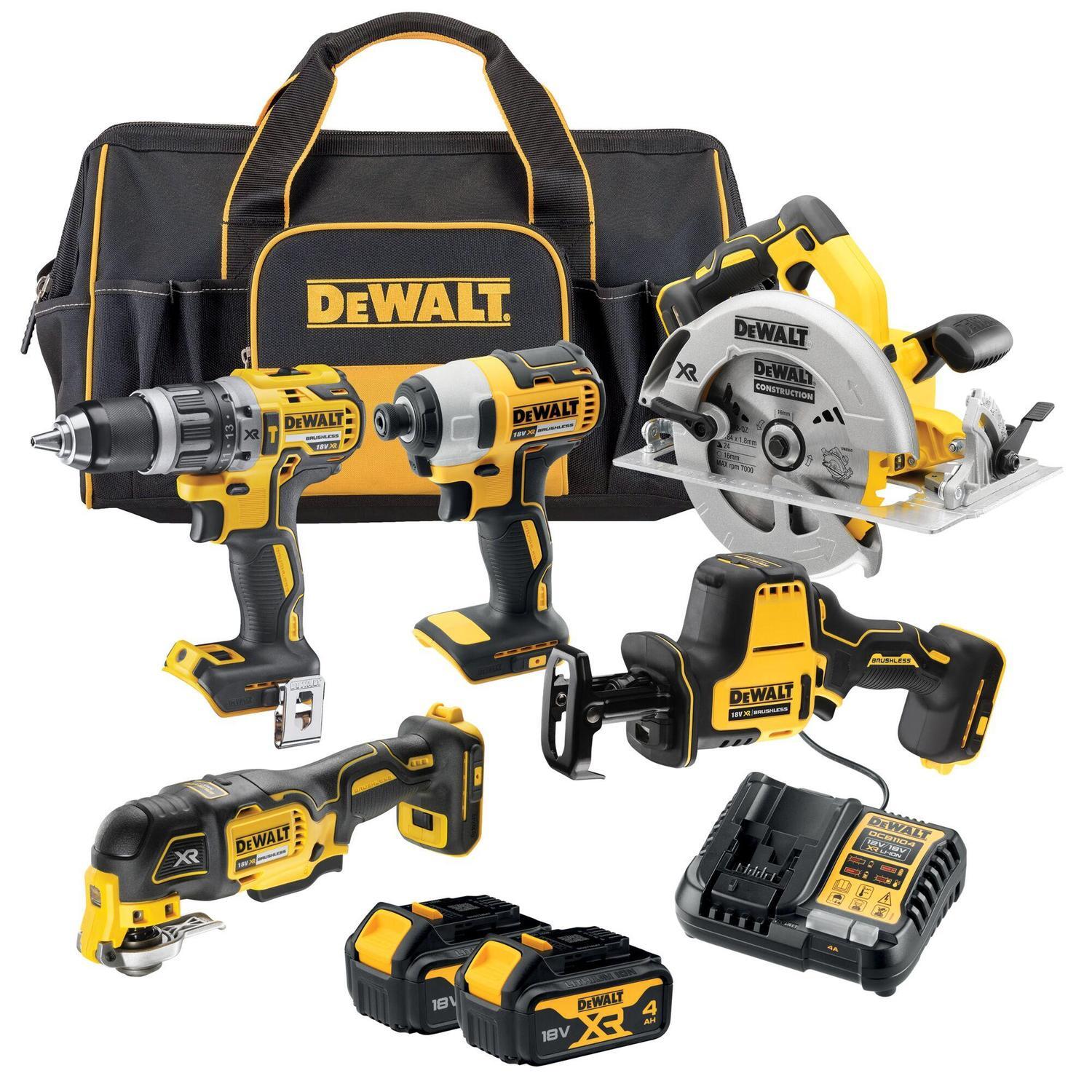 18V XR Brushless 5 Piece Kit 4.0Ah