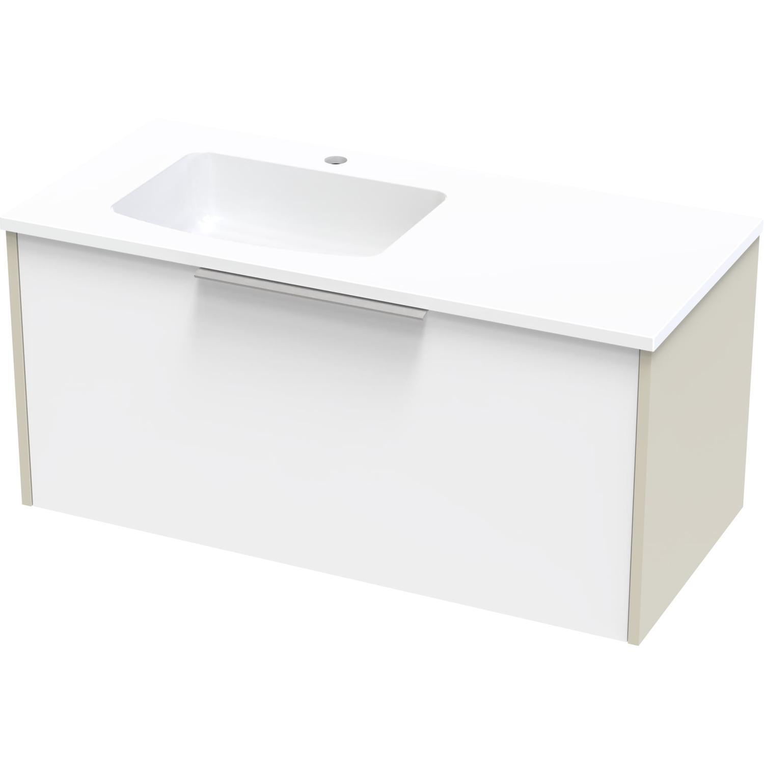 Nikau Grove 1000 Left Hand Bowl Single Drawer Ultra Gloss White/Colour