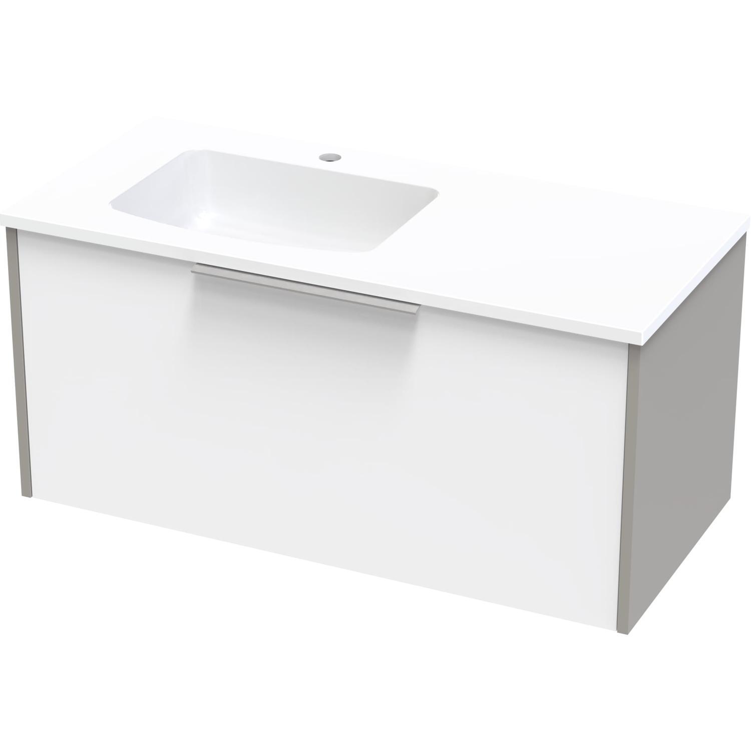 Nikau Grove 1000 Left Hand Bowl Single Drawer Ultra Gloss White/Colour