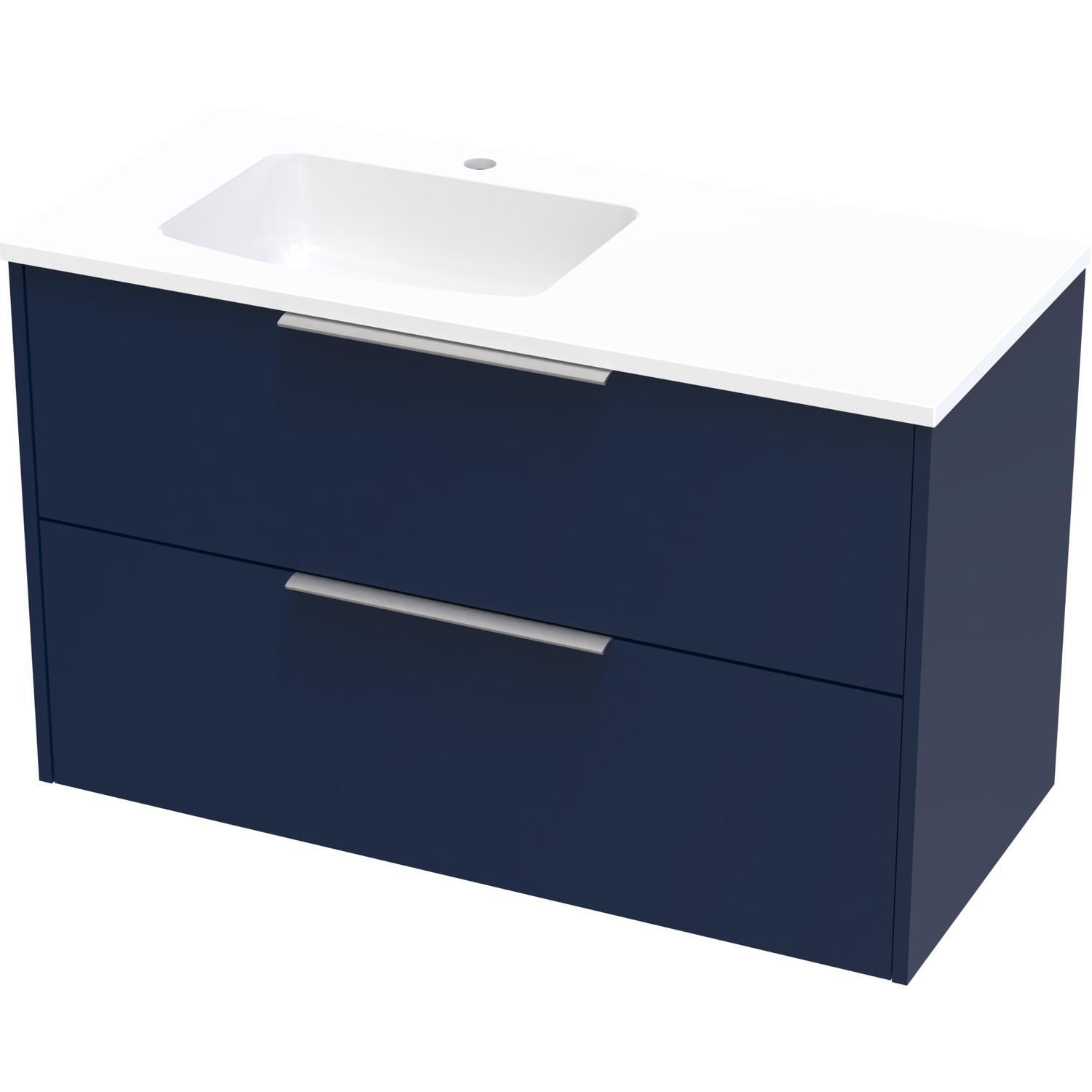 Nikau Grove 1000 Left Hand Bowl Double Drawer Wall Colour