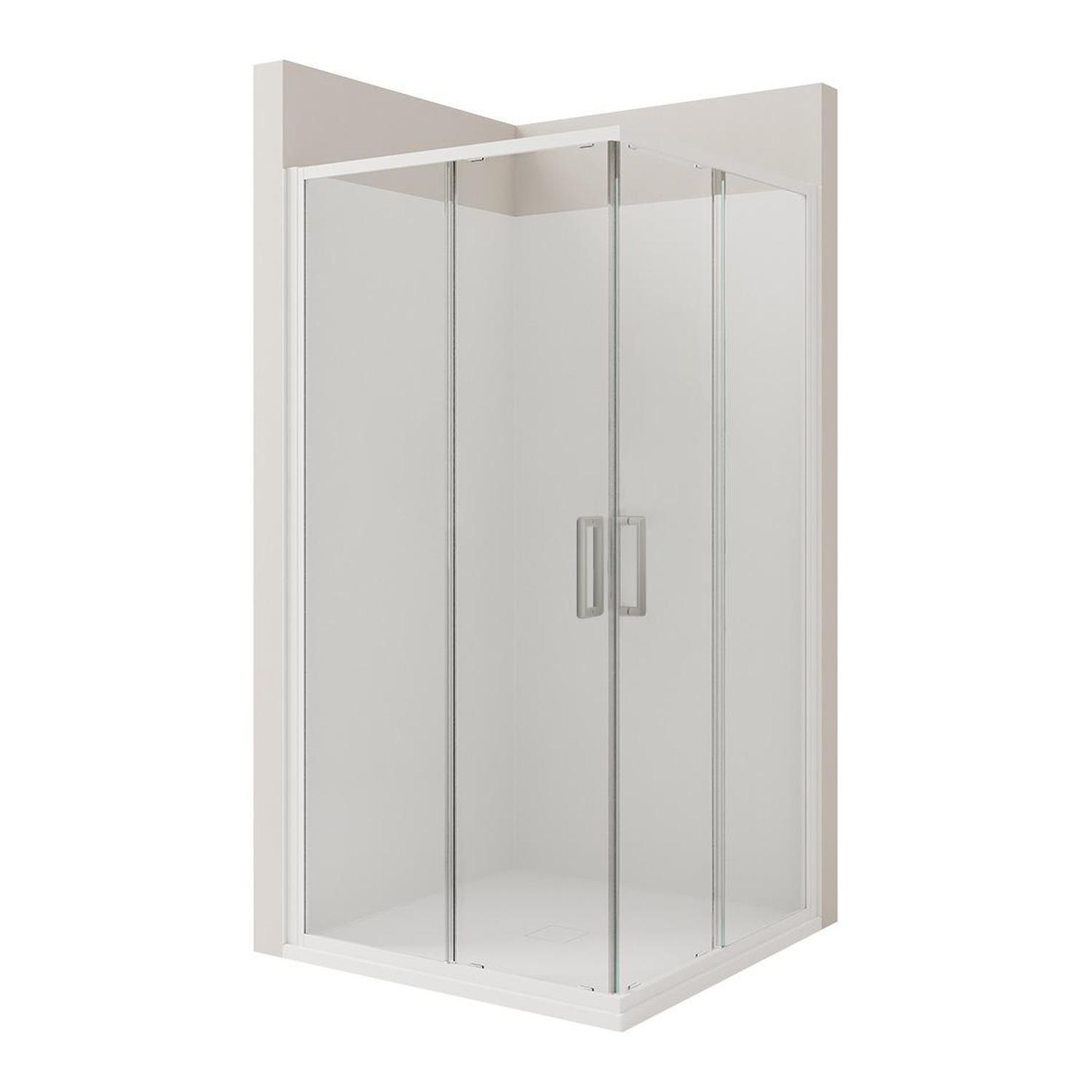 2 Sided Tiled Wall Shower 1000 x 1000mm Chrome