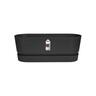 Plastic Trough with Saucer Black 50cm