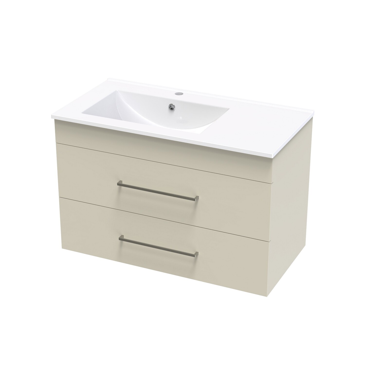 Cashmere Valley 900 Left Hand Bowl Double Drawer Wall Colour