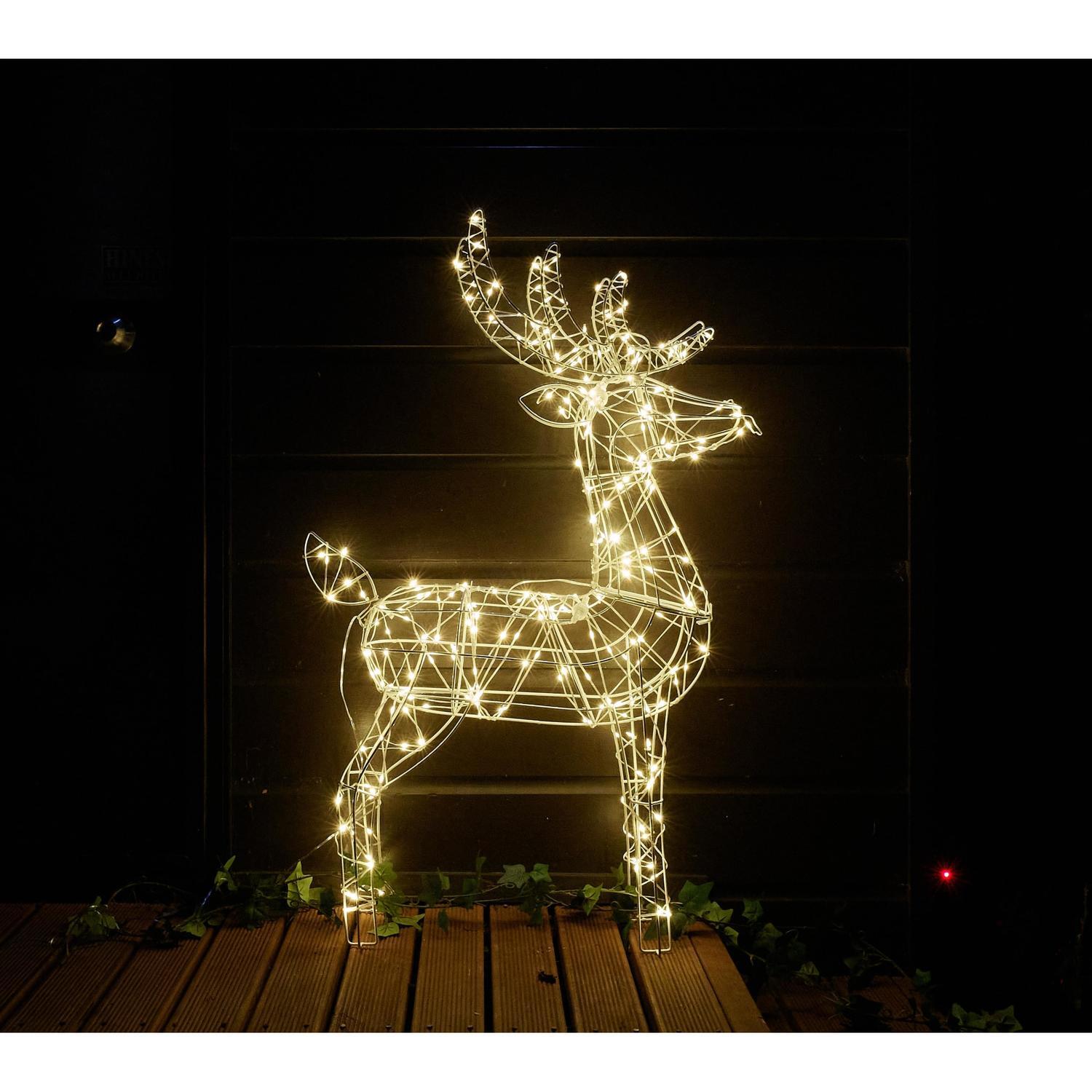 Standing Reindeer Light H: 102cm, L: 60cm, D: 18cm / Solar Warm White