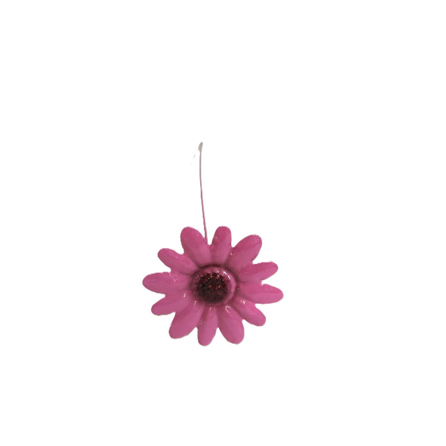 Metal Pink Flower on Stake