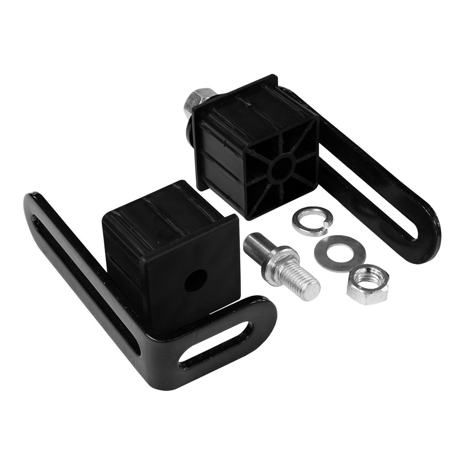 Aluminium Batten Driveway Gate Gudgeon Hinge Pack H: 140mm, W: 50mm,  D: 63mm Black