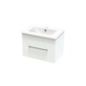Cashmere Slim Cashmere Slim Single Drawer Wall Hung Vanity H: 456mm, W: 590mm, D: 380mm White Melamine