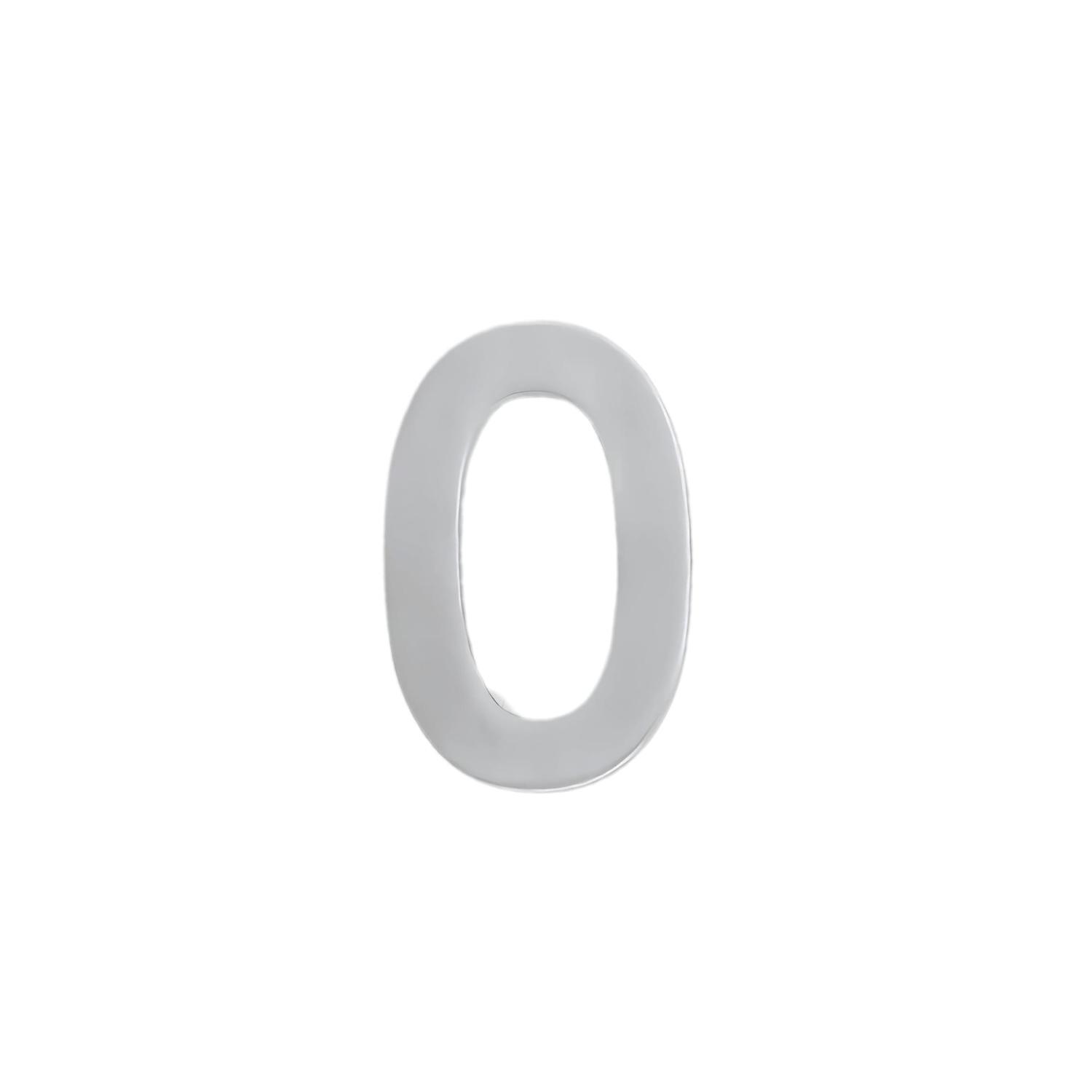 Adhesive Stainless Steel Numeral #0 50mm