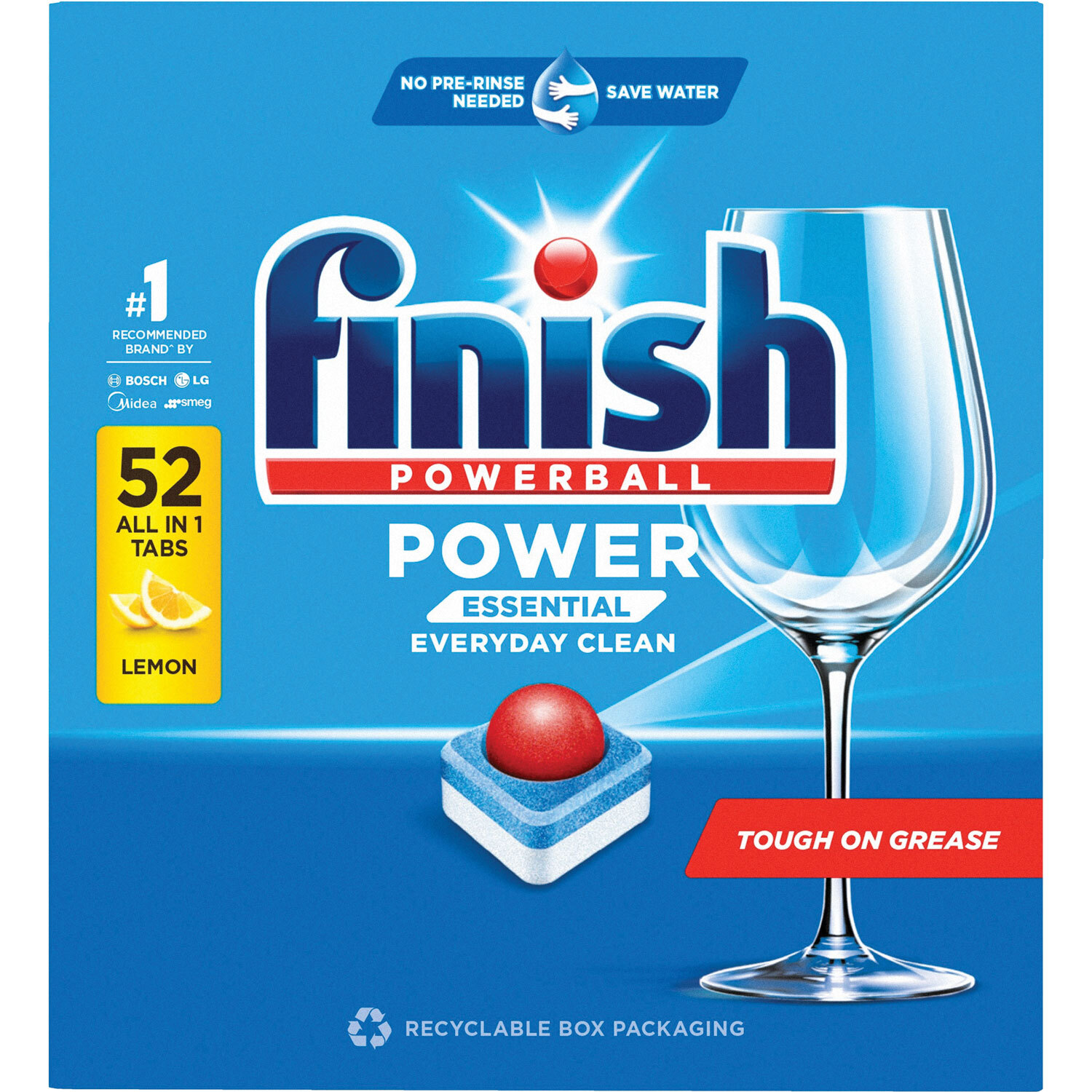 Power Dishwashing Tablets Lemon 52 Pack