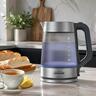 With heat-resistant frosted glass and brushed stainless steel, this kettle brings contemporary flair to your kitchen bench for clean, modern aesthetic.