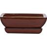 Glazed Bonsai Tapered Pot Small Firework Red