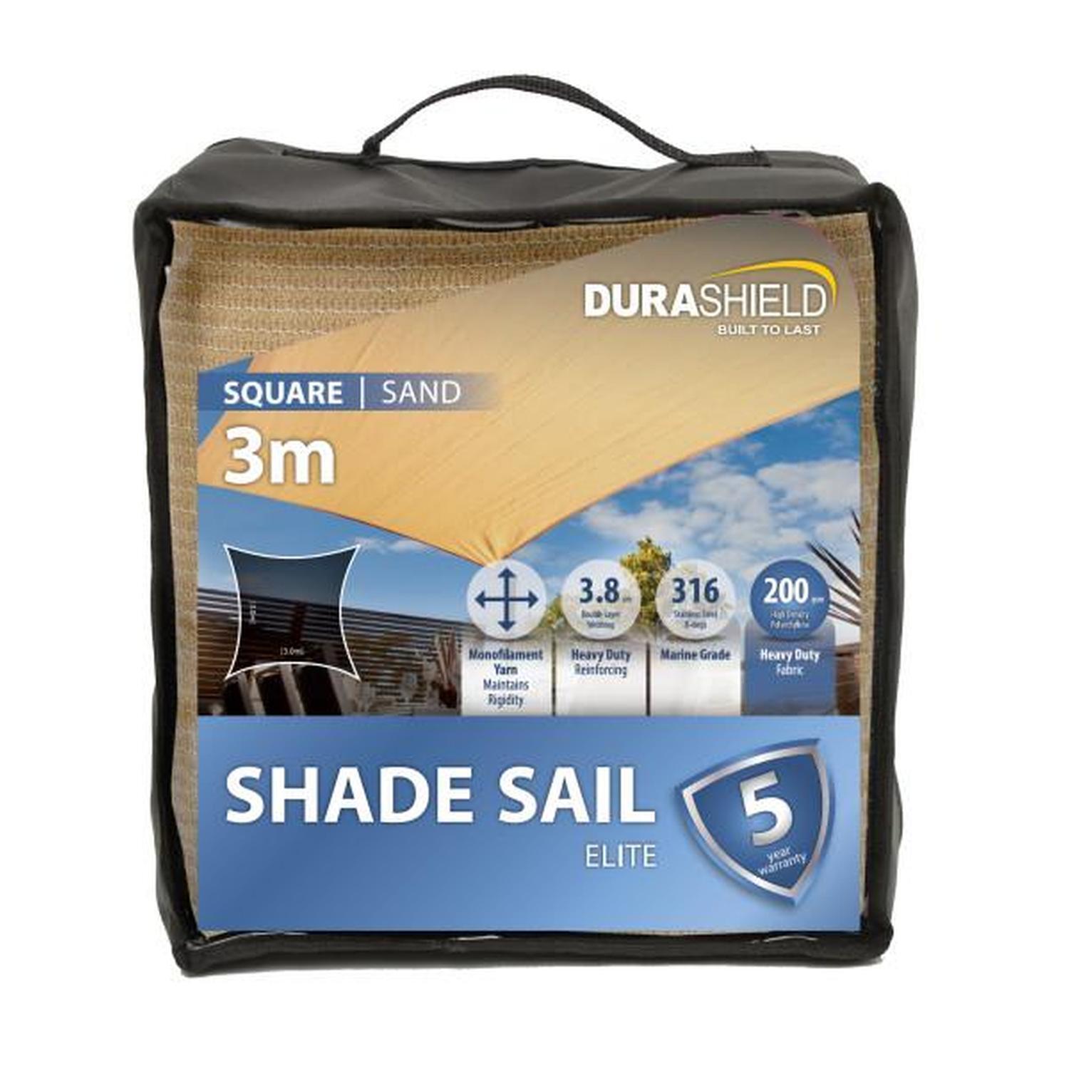 Shade Sail Elite Square 3M Sand