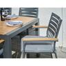 Outdoor Dining Setting Aluminium & Wood look Chairs