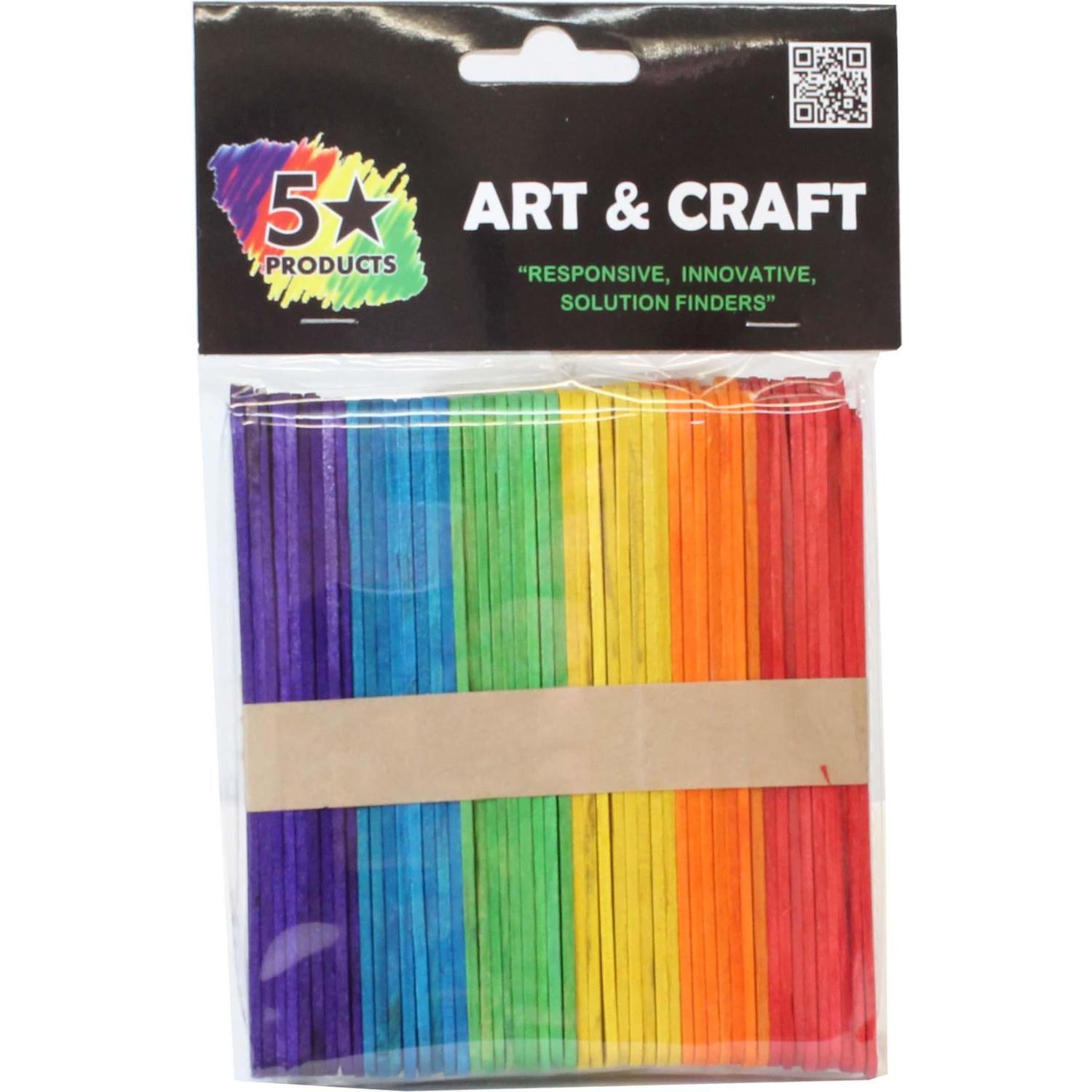 Popsicle Sticks 100 Pieces Assorted Colours