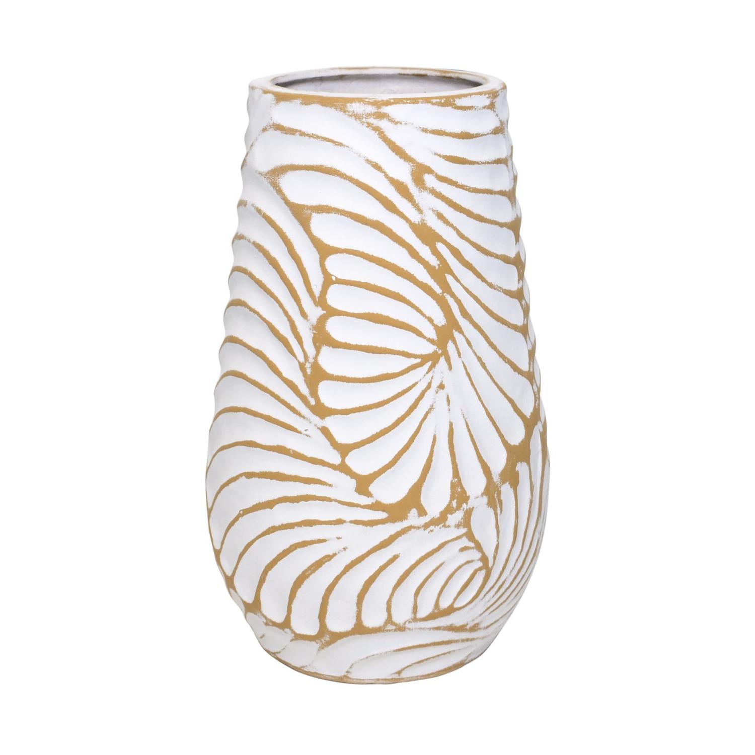 White Orange Flower Ceramic Vase