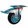 Rubber Swivel Castor With Brake 100mm Black
