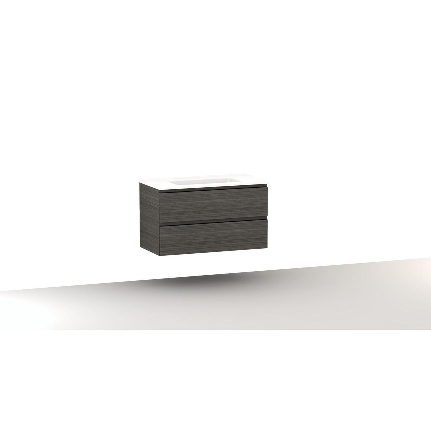 Wall Hung Vanity Combo 750mm Charred Walnut