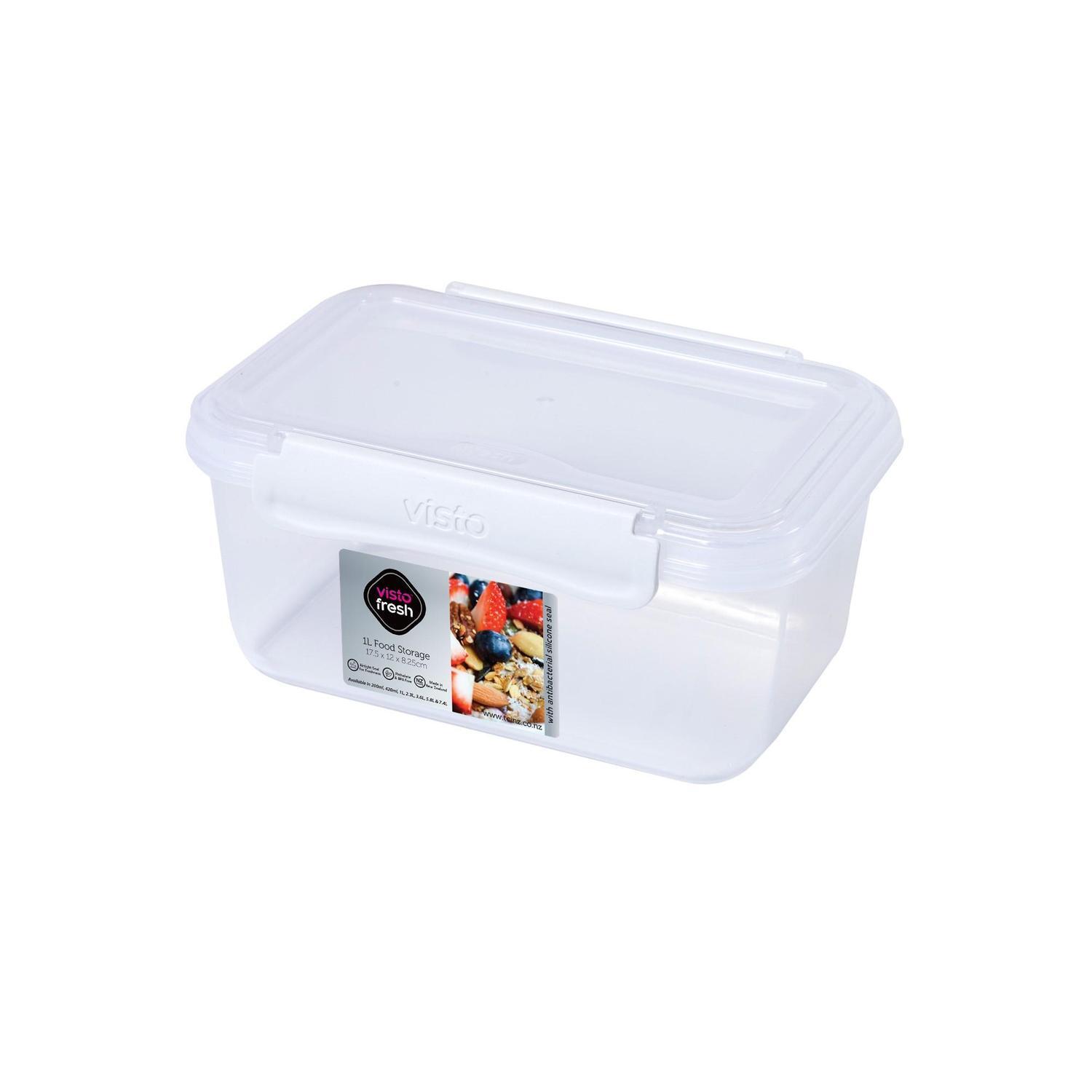 Container Clear with White Clips 1L