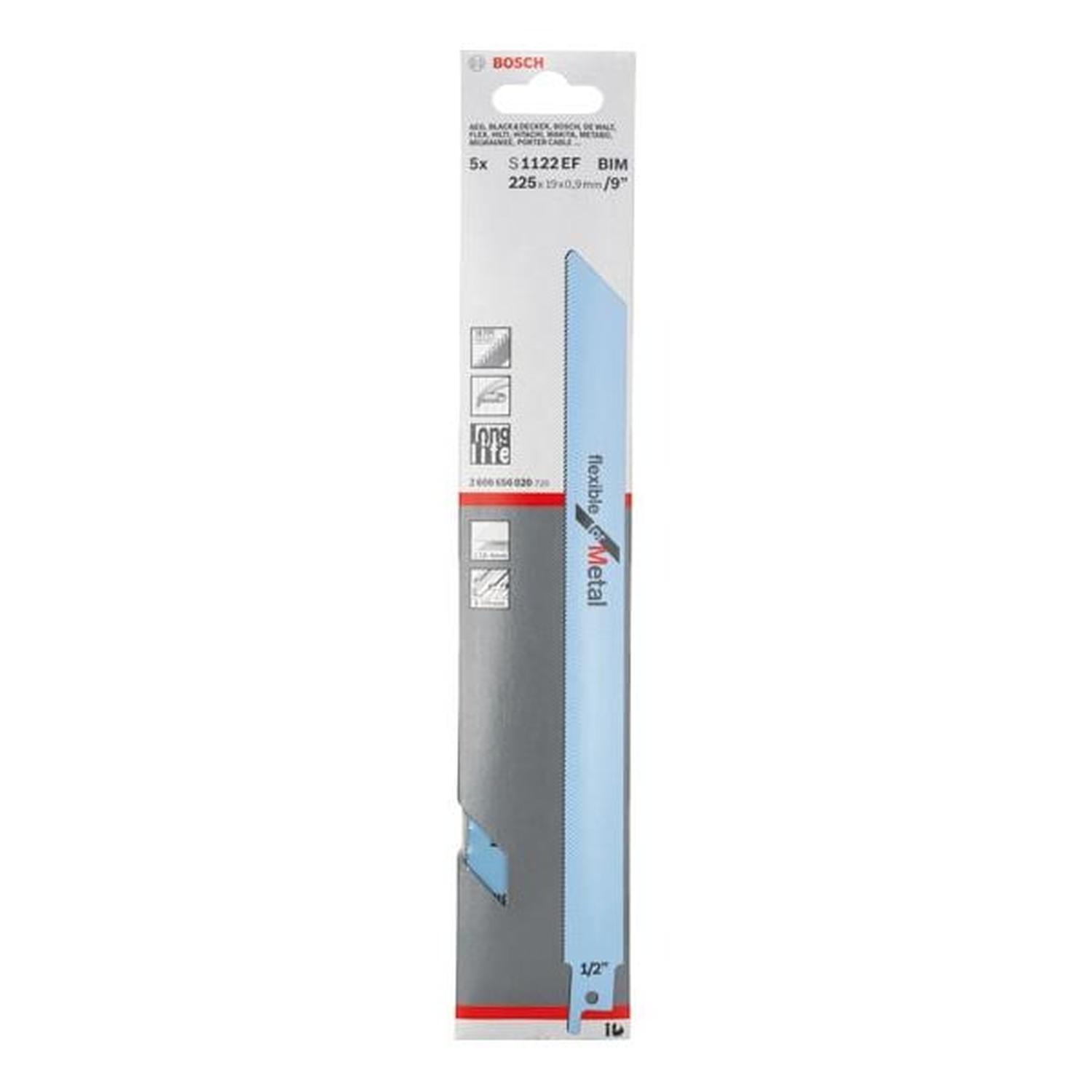 Metal Reciprocating Saw Blade 5 piece Set 225mm