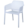 Havana Outdoor Dining Arm Chair White
