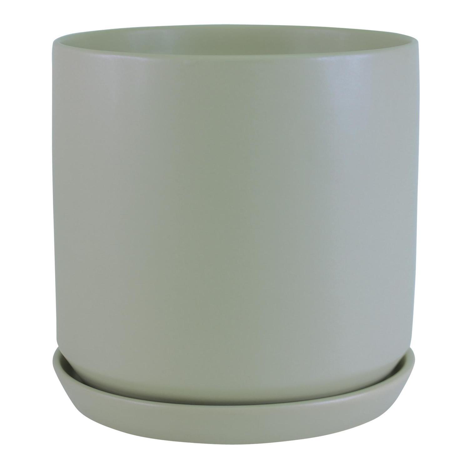 Indoor Adelle Pot and Saucer 22cm Sage