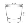 Plastic Pot with Saucer Grey 25cm