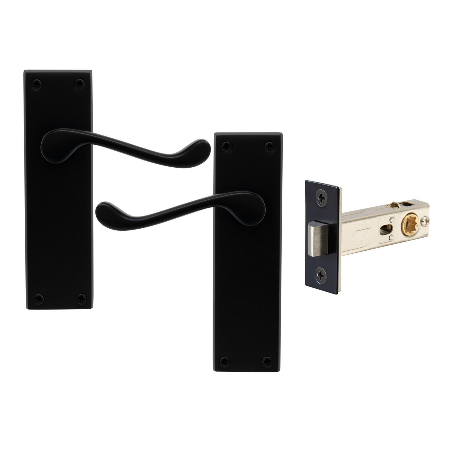 York Square Longplate Passage Set Matte Black