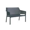 Vivid Vivid Outdoor 2 Seater Resin Lounge Chair with Arms Charcoal