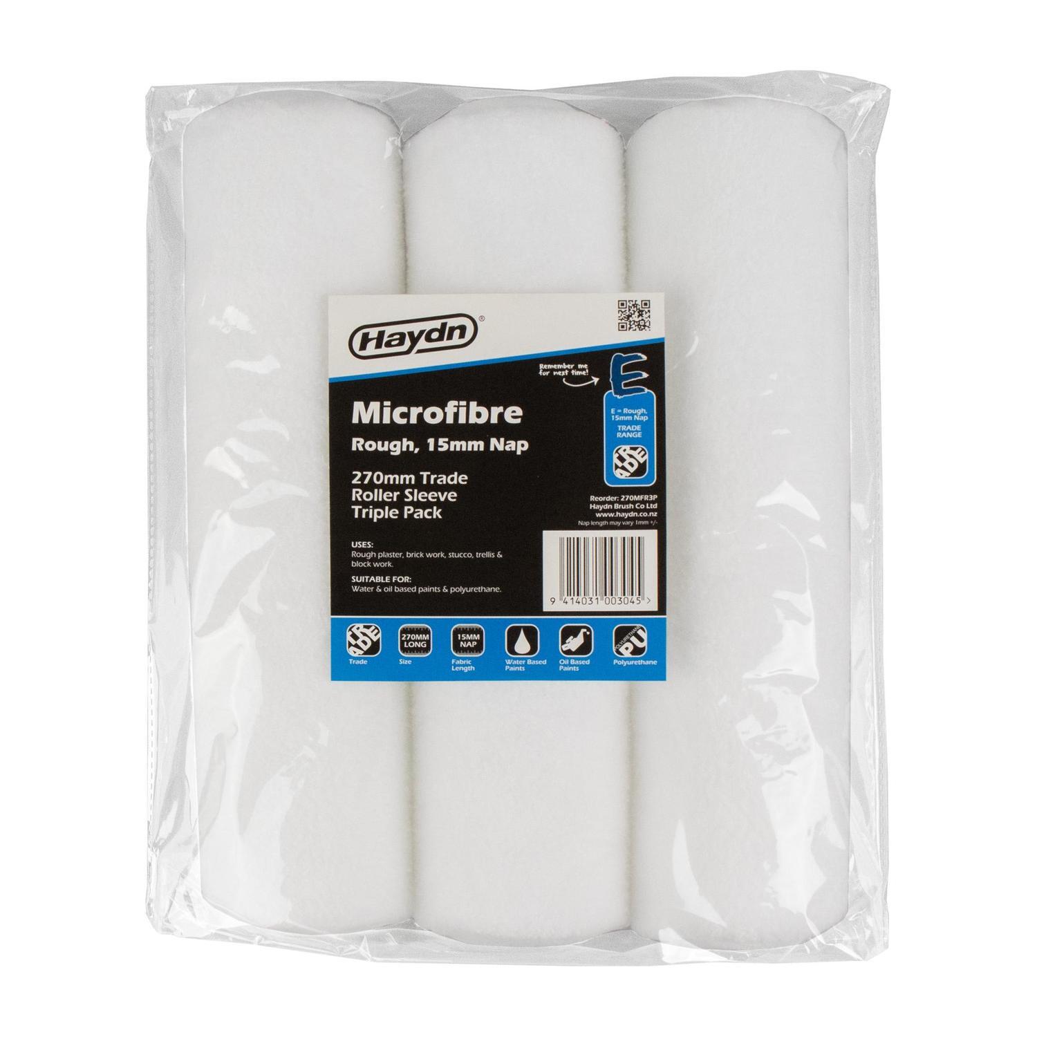 Trade Microfibre Rough Roller Sleeve 270mm / 3 pack White