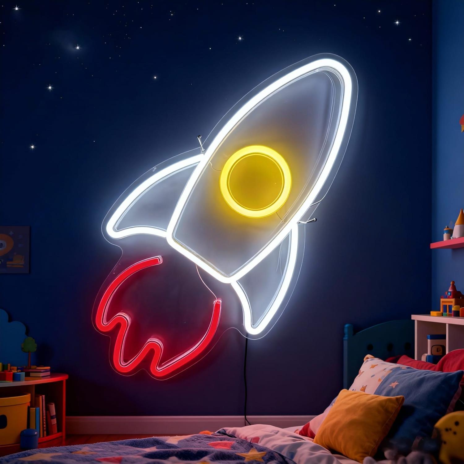 Rocket Neon Wall Light 510 x 270 x 20mm / 5V White