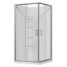 2 Sided Slider Corner Mould Acrylic Shower Offset Waste 1000 x 1000 x 2015mm Chrome