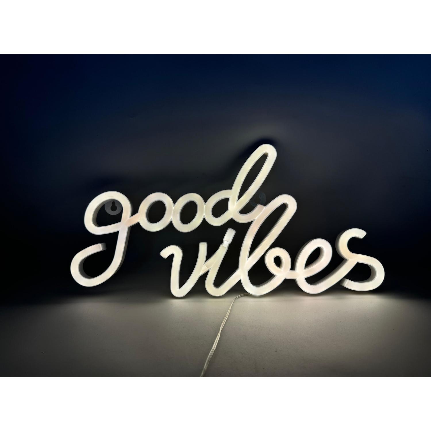 Good Vibes Neon Wall Light 190 x 380 x 20mm / 5V White