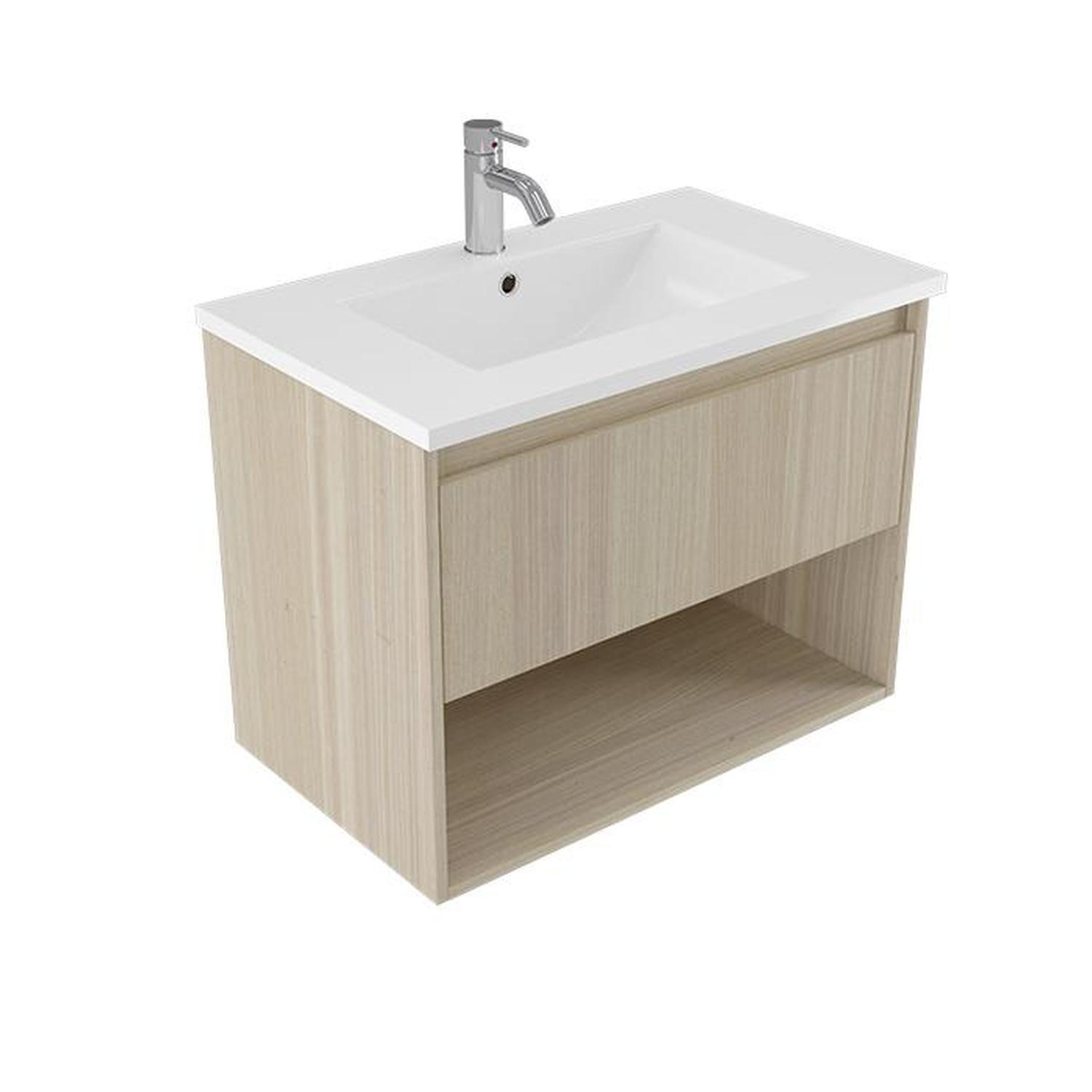 Wall Vanity 750mm Seasoned Oak
